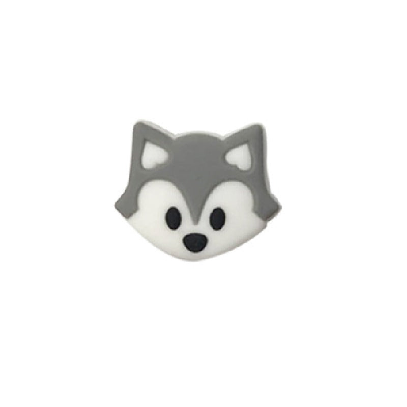 Silicone Focal Beads Fox Face Pastel Colors 20pcs 3