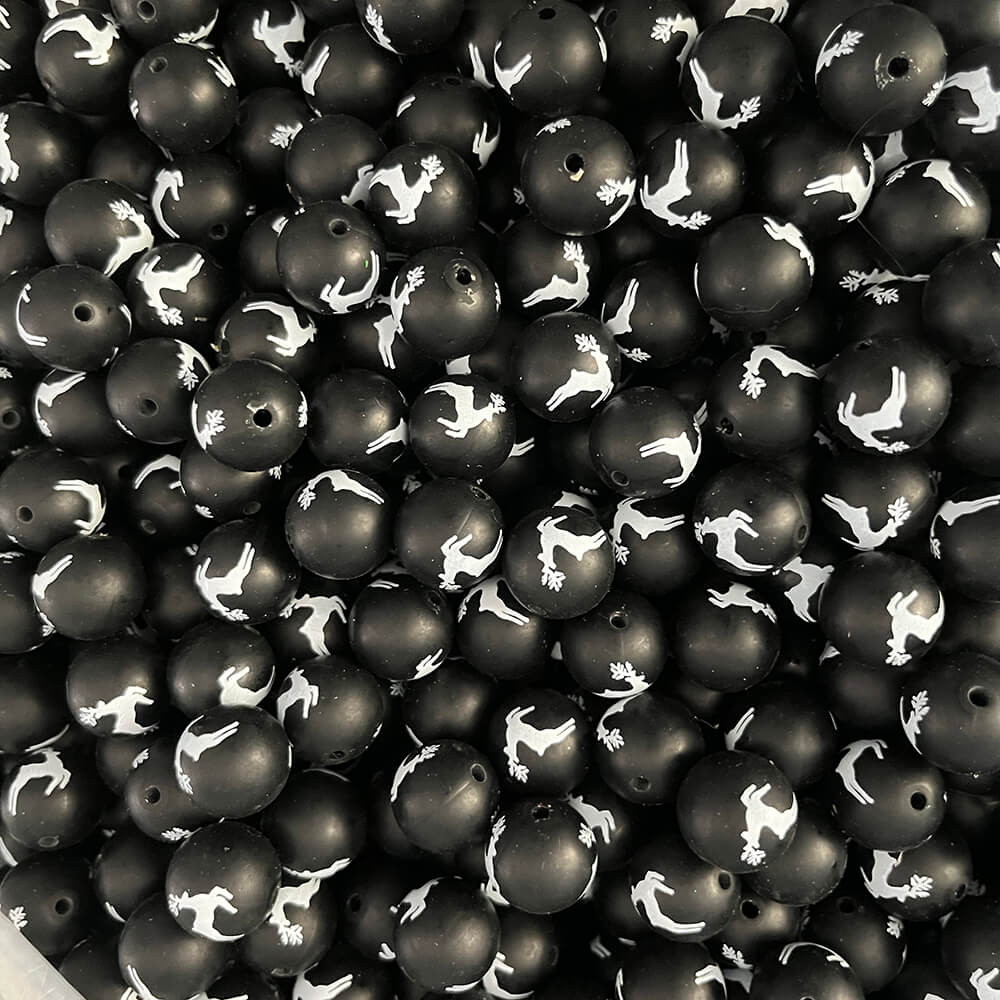 12-161# Christmas Printed Silicone beads