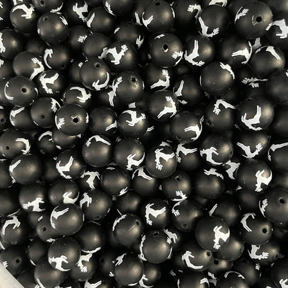 12-161# Christmas Printed Silicone beads