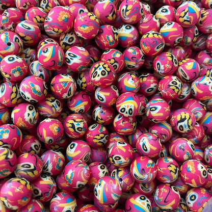12 Halloween Printed Silicone Beads