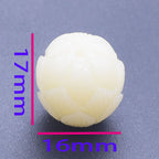 Imitation Bodhi Lotus Resin Beads 17mm Milky Yellow 10pcs 2