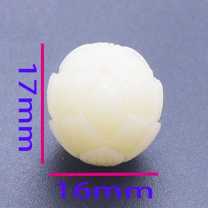 Imitation Bodhi Lotus Resin Beads 17mm Milky Yellow 10pcs 2