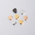 Stainless Steel Heart Metal Beads 8mm Smooth Flat Color Retaining 5pcs 2