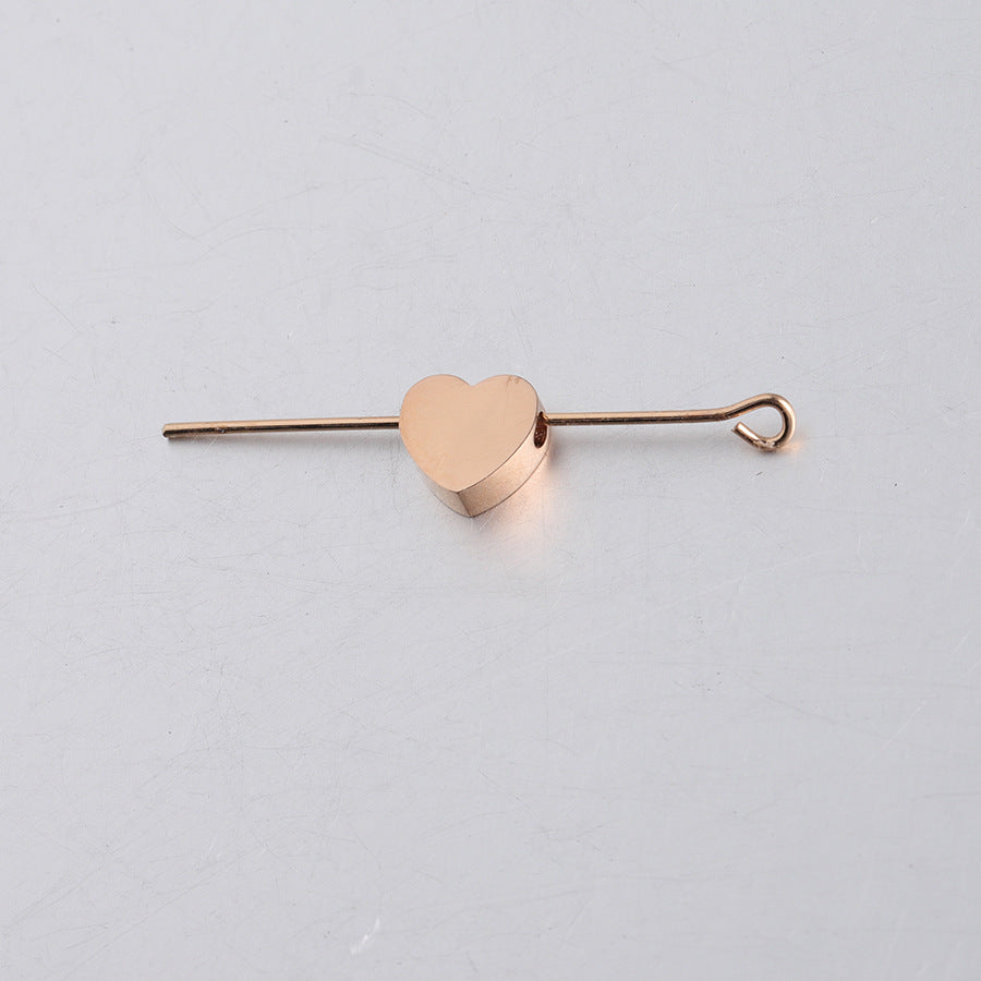 Stainless Steel Heart Metal Beads 8mm Smooth Flat Color Retaining 5pcs 10