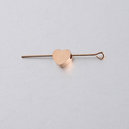 Stainless Steel Heart Metal Beads 8mm Smooth Flat Color Retaining 5pcs 10