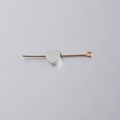 Stainless Steel Heart Metal Beads 8mm Smooth Flat Color Retaining 5pcs 8