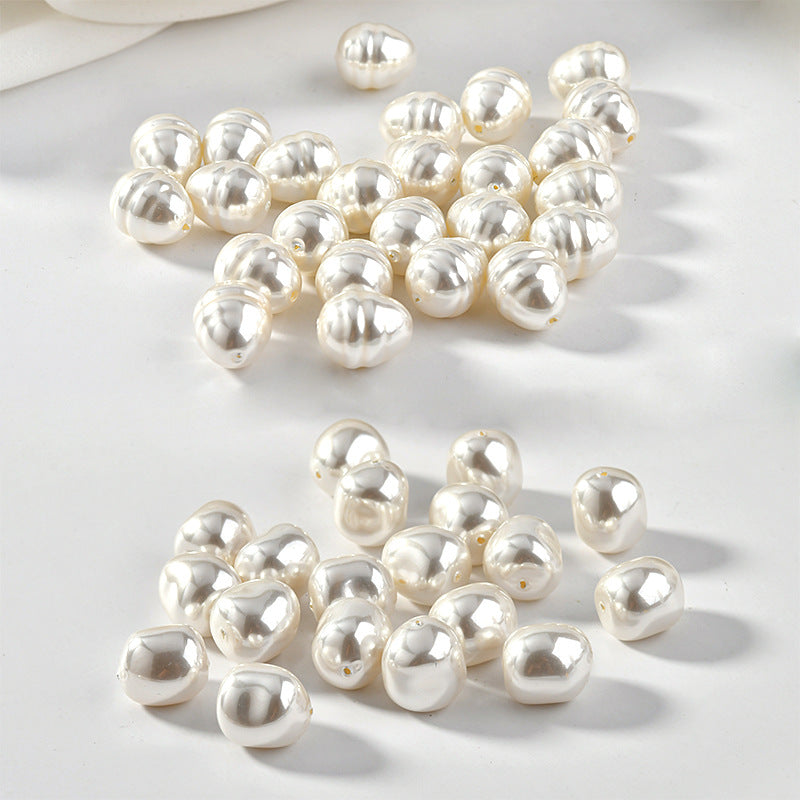 Imitation Pearl Thread Shaped Acrylic Beads 14mm 10pcs