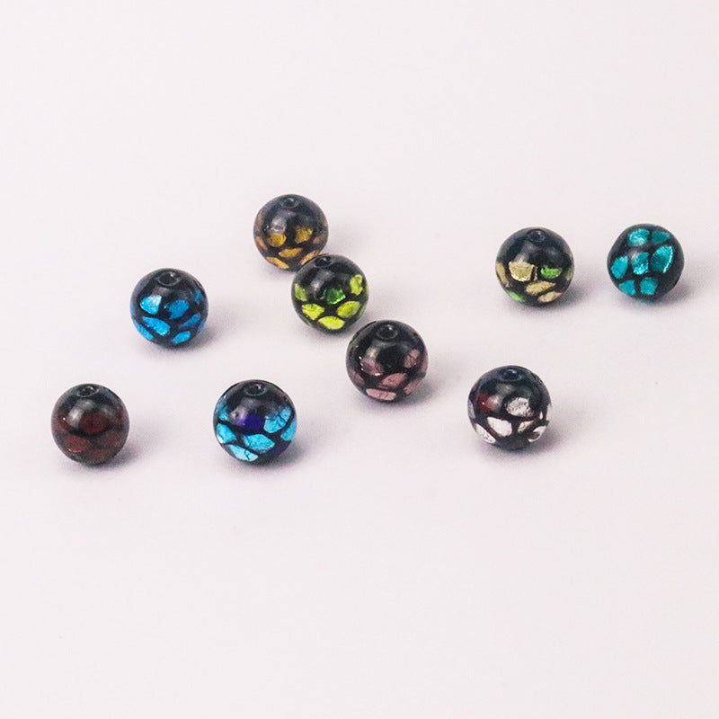 Electroplated Round Lampwork Glass Beads 12mm Japanese Style 2
