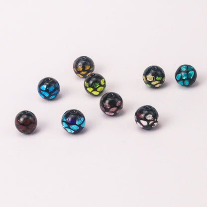 Electroplated Round Lampwork Glass Beads 12mm Japanese Style 2