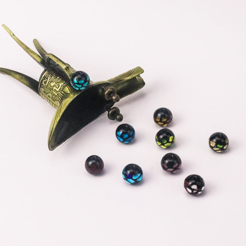 Electroplated Round Lampwork Glass Beads 12mm Japanese Style