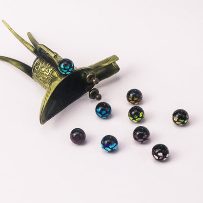 Electroplated Round Lampwork Glass Beads 12mm Japanese Style