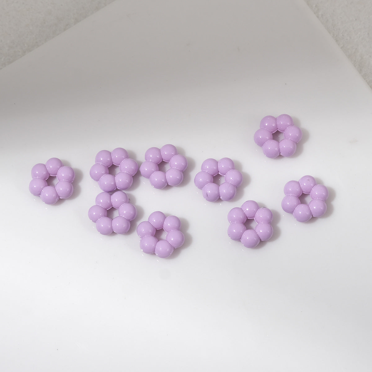Floral Flower Shape 8mm Acrylic Spacer Beads 50pcs 15