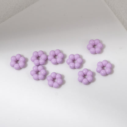 Floral Flower Shape 8mm Acrylic Spacer Beads 50pcs 15