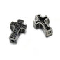 Brass Cross Metal Beads 14mm Punk Cubic Zirconia Pavé 10pcs 4