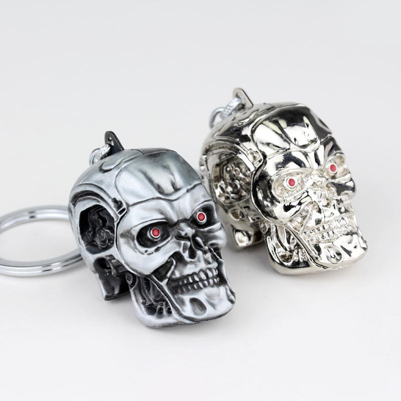 Skull Bottle Opener Keychain Metal Zinc Alloy Glowing Eyes 5