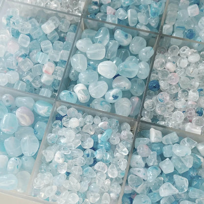 Imitation Jade Glacier Blue Acrylic Beads Smooth Nature Shapes 10g 2