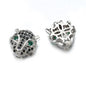 Brass Leopard Head Metal Beads 12mm Polished Cubic Zirconia 10pcs 4