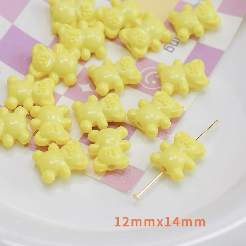 Colorful Bear Acrylic Beads 12x14mm Playful Design 20pcs 9