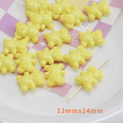 Colorful Bear Acrylic Beads 12x14mm Playful Design 20pcs 9