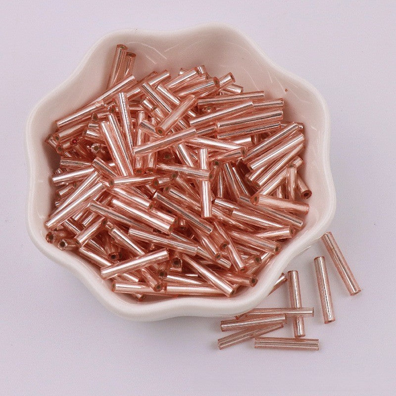 Electroplated Bugle Glass Beads 15mm Metallic Mixed Colors 70pcs 6