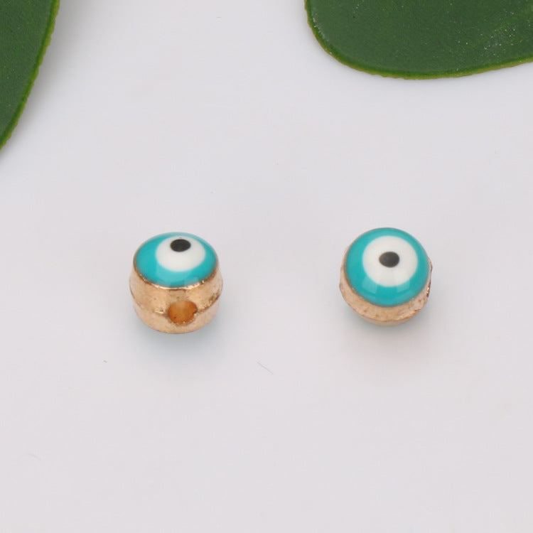 Turkey Evil Eye Enamel Metal Beads Painted Cobalt Blue Gold 50pcs 4