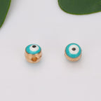 Turkey Evil Eye Enamel Metal Beads Painted Cobalt Blue Gold 50pcs 4