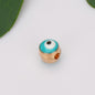 Turkey Evil Eye Enamel Metal Beads Painted Cobalt Blue Gold 50pcs 9