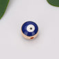 Turkey Evil Eye Enamel Metal Beads Painted Cobalt Blue Gold 50pcs 8