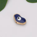 Turkey Evil Eye Enamel Metal Beads Painted Cobalt Blue Gold 50pcs 6
