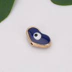 Turkey Evil Eye Enamel Metal Beads Painted Cobalt Blue Gold 50pcs 6