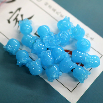 Lampwork Glass Beads Lily Of The Valley 9mm Transparent Soft Pink 1pc 12