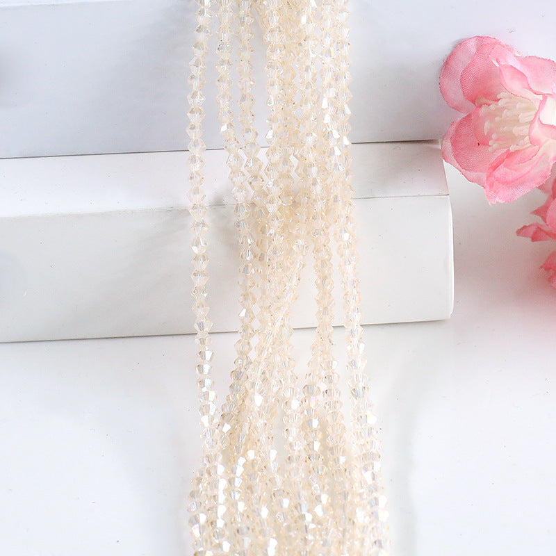 Seed Diamond Glass Beads 4mm Transparent Pastel Colors 10Strands 16