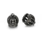 Brass Ornate Crown Metal Beads 13mm Cubic Zirconia 10pcs 3