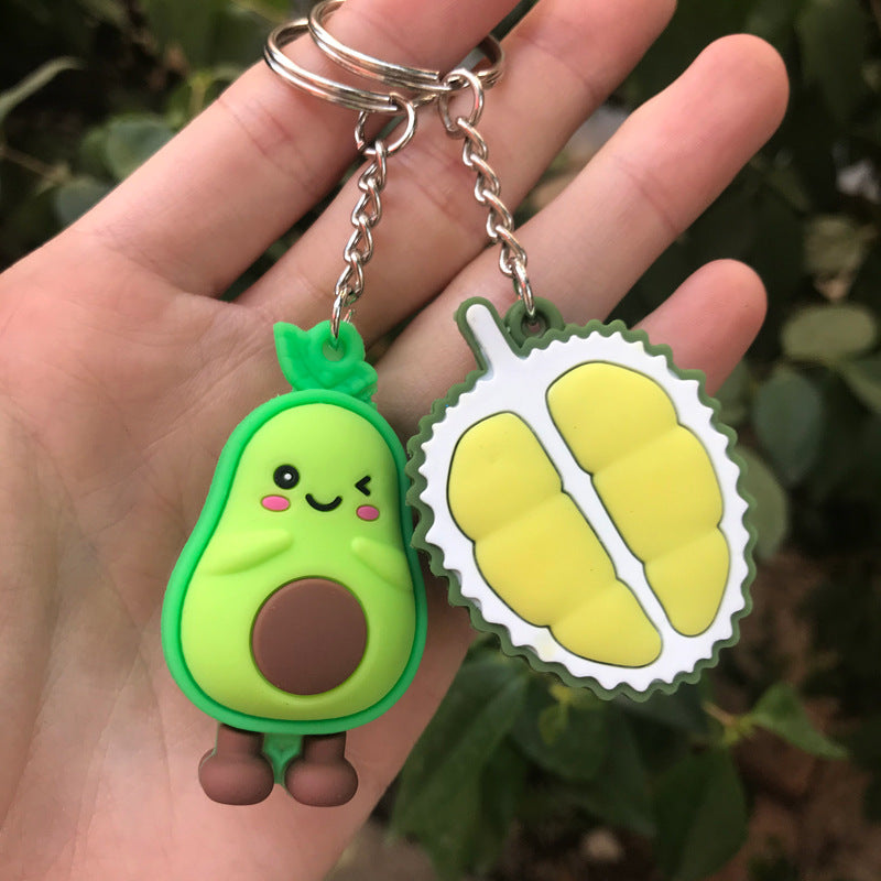 Soft Rubber Avocado Keychain Cute Fruit Charm Green 3