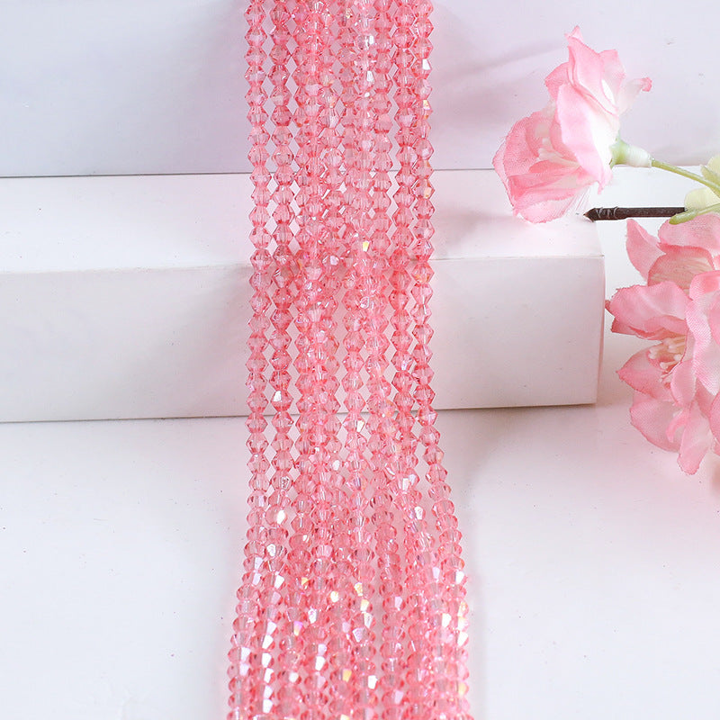 Seed Diamond Glass Beads 4mm Transparent Pastel Colors 10Strands 15