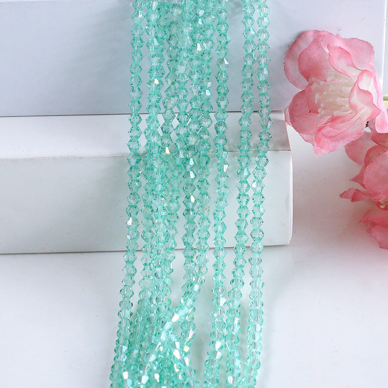 Seed Diamond Glass Beads 4mm Transparent Pastel Colors 10Strands 4