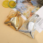 Cloth Drawstring Pouches Gold Silver Mixed Sizes 5pcs 4