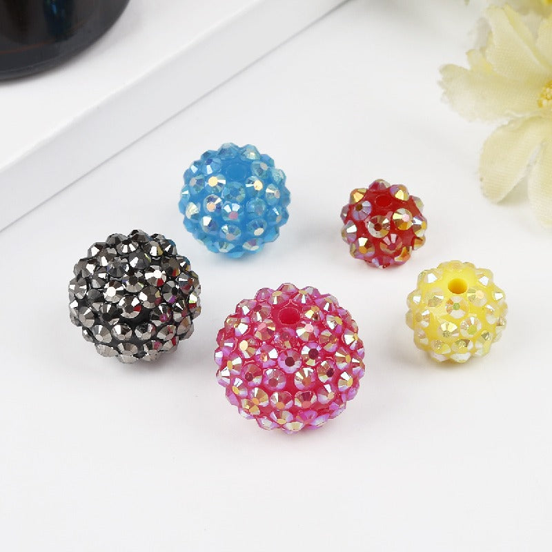 Bubblegum Ball Rhinestone Beads 12mm Multicolor Sparkle 50pcs 4