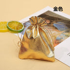 Cloth Drawstring Pouches Gold Silver Mixed Sizes 5pcs 6
