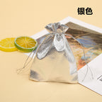 Cloth Drawstring Pouches Gold Silver Mixed Sizes 5pcs 7