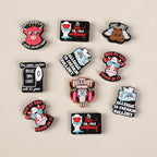 Silicone Focal Beads Fun Text Playful Quotes Cartoon Style 20pcs 3