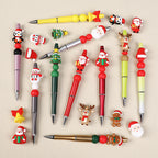 Silicone 3D Focal Beads Christmas Gingerbread Man Santa Claus Gift 20pcs 7