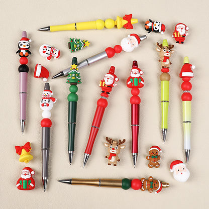 Silicone 3D Focal Beads Christmas Gingerbread Man Santa Claus Gift 20pcs 7