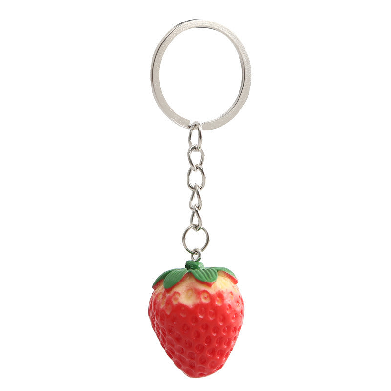 Resin Fruit Keychain Colorful Lemon Sweet Potato Strawberry Charm 5