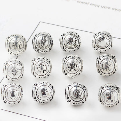 Constellation Metal Beads 11mm Silver Tone Large Hole 1pc 2
