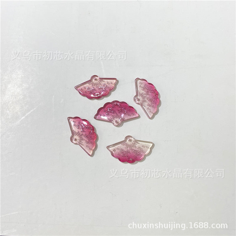 Czech Glass Beads Fan 20x35mm Transparent Mixed Colors 100pcs 7