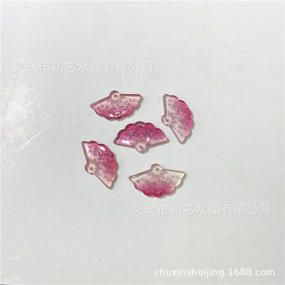 Czech Glass Beads Fan 20x35mm Transparent Mixed Colors 100pcs 7