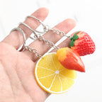 Resin Fruit Keychain Colorful Lemon Sweet Potato Strawberry Charm 4