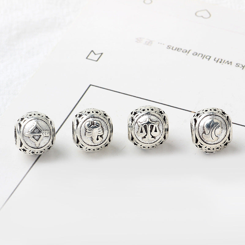 Constellation Metal Beads 11mm Silver Tone Large Hole 1pc 4