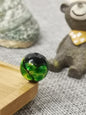 Lampwork Glass Beads Round 8-14mm Glow In The Dark Gold Foil Vintage 10pcs 13